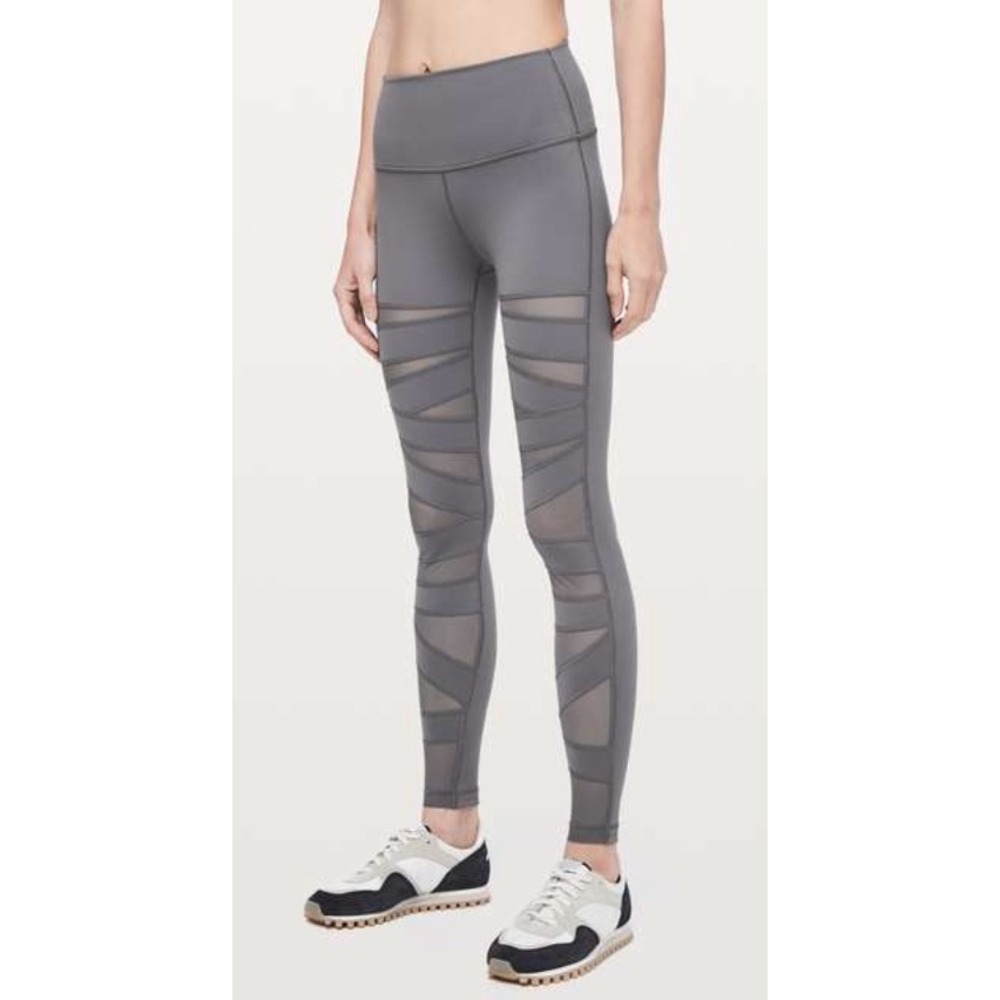 Lululemon Wunder Under Pant High-Rise Tech Mesh Grey Leggings 4